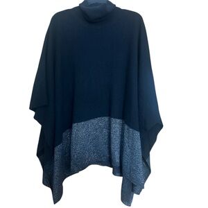 J.McLaughlin 100% Cashmere Noelle Turtleneck Black/Silver Poncho